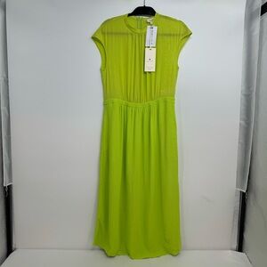 Borsa Donna Womens Stella Chiffon Crepe Sleeveless Midi A Line Dress Green IT 42